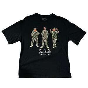Snoop Dog T-Shirt Mens Large Black with Camouflage Design Dogg Supply Rap
